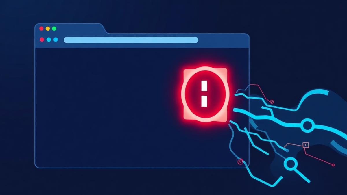 A browser window with a glowing red extension icon siphoning data streams