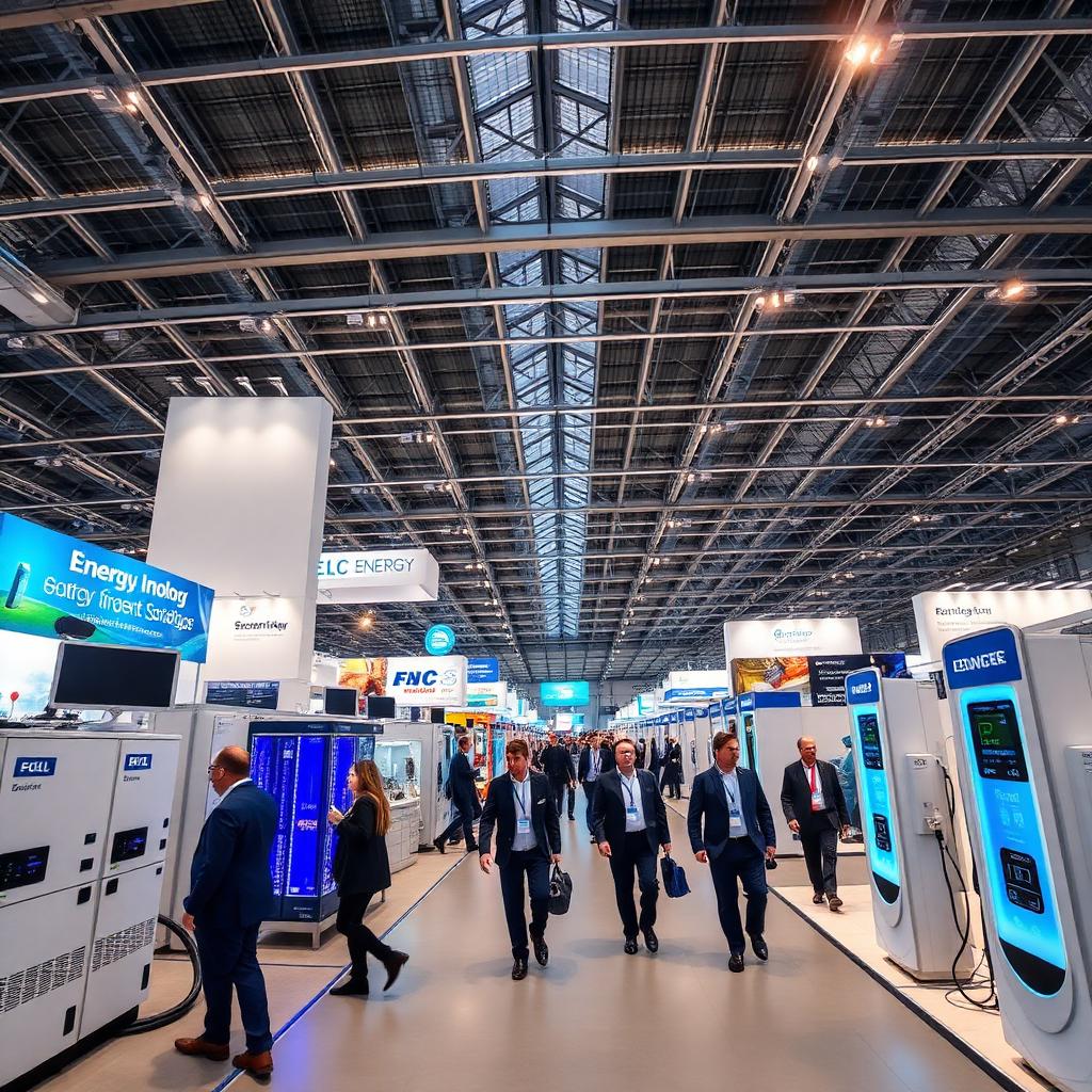 Exhibition hall at Messe München during The smarter E Europe 2026